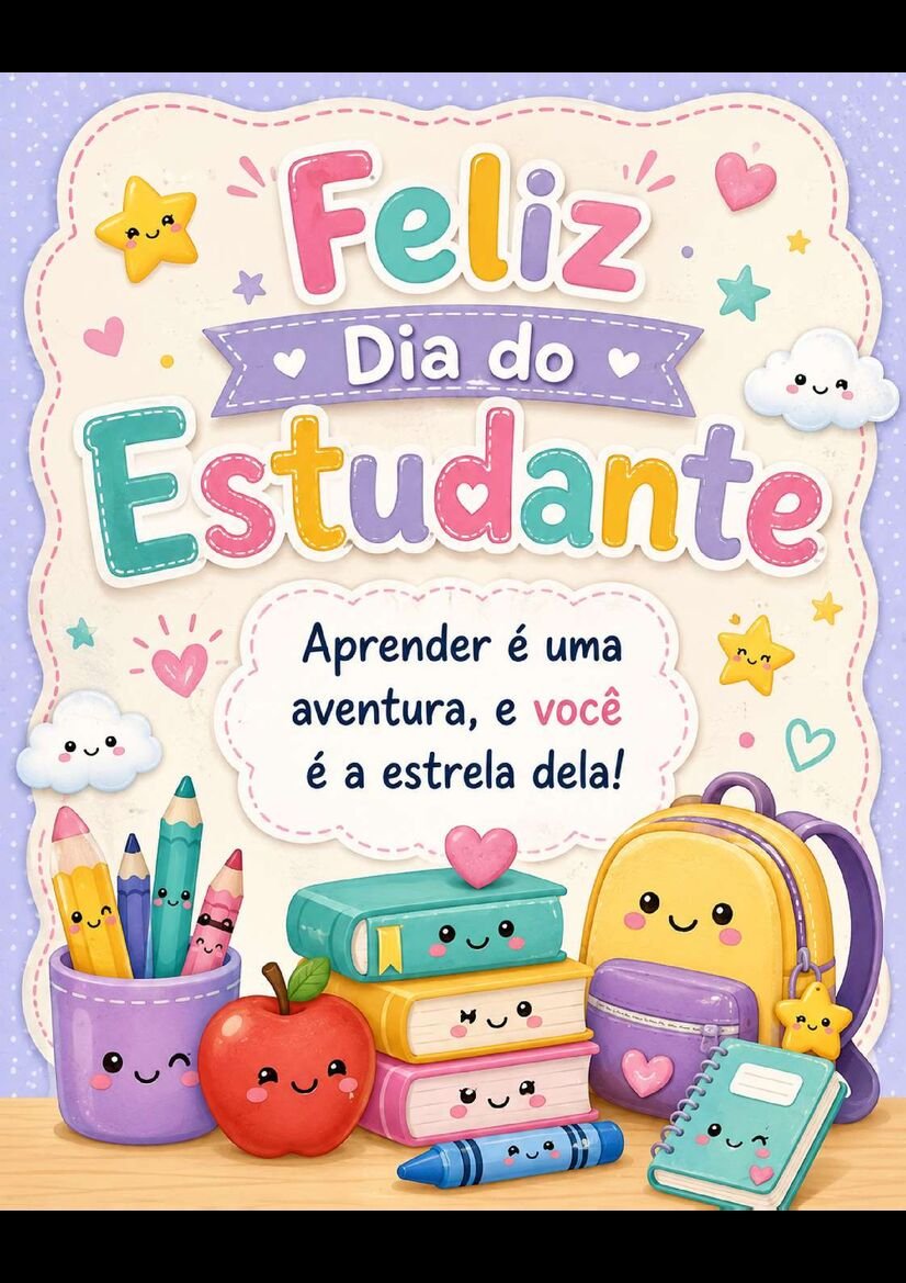 Cartões para dia do estudante engraçados e fofos educação infantil página 6